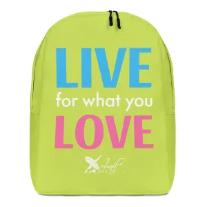 "LIVE FOR WHAT YOU LOVE" BY XCLUSIF POETIX LIGHT GREEN Minimalist Backpack