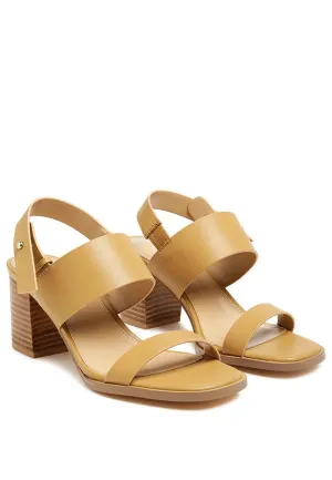 Rag & Co Gertude Slingback Block Heel Leather Sandals