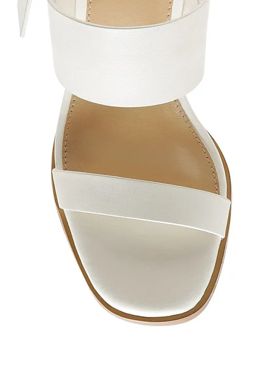 Rag & Co Gertude Slingback Block Heel Leather Sandals