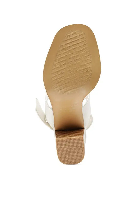 Rag & Co Gertude Slingback Block Heel Leather Sandals