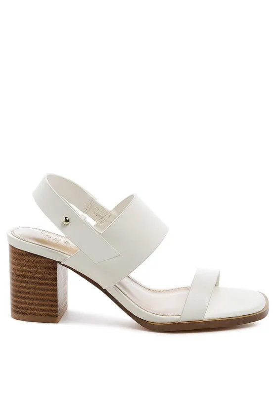 Rag & Co Gertude Slingback Block Heel Leather Sandals