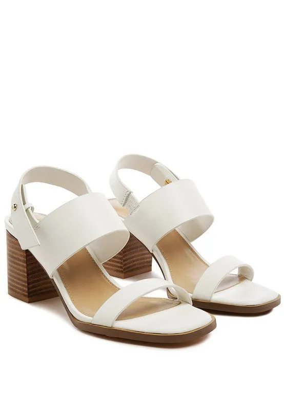 Rag & Co Gertude Slingback Block Heel Leather Sandals