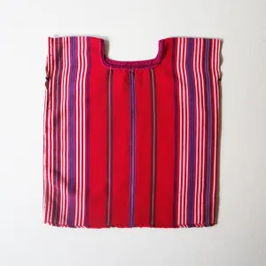Red Huipil Blue Stripes (6Y)