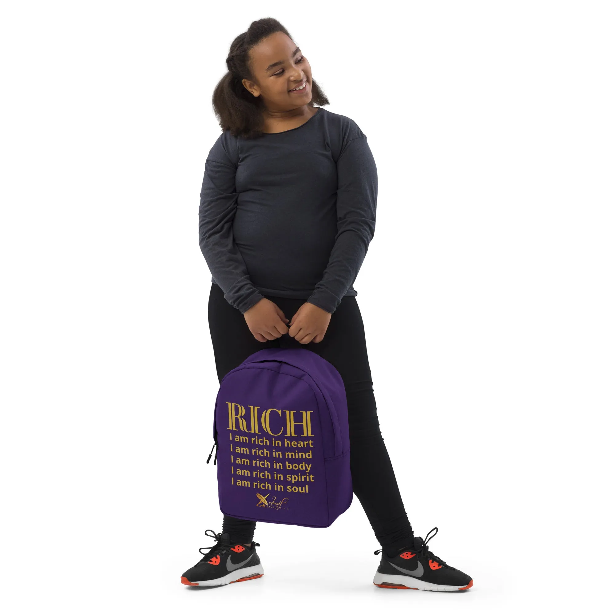 RICH BY XCLUSIF POETIX PURPLE & GOLD Minimalist Backpack