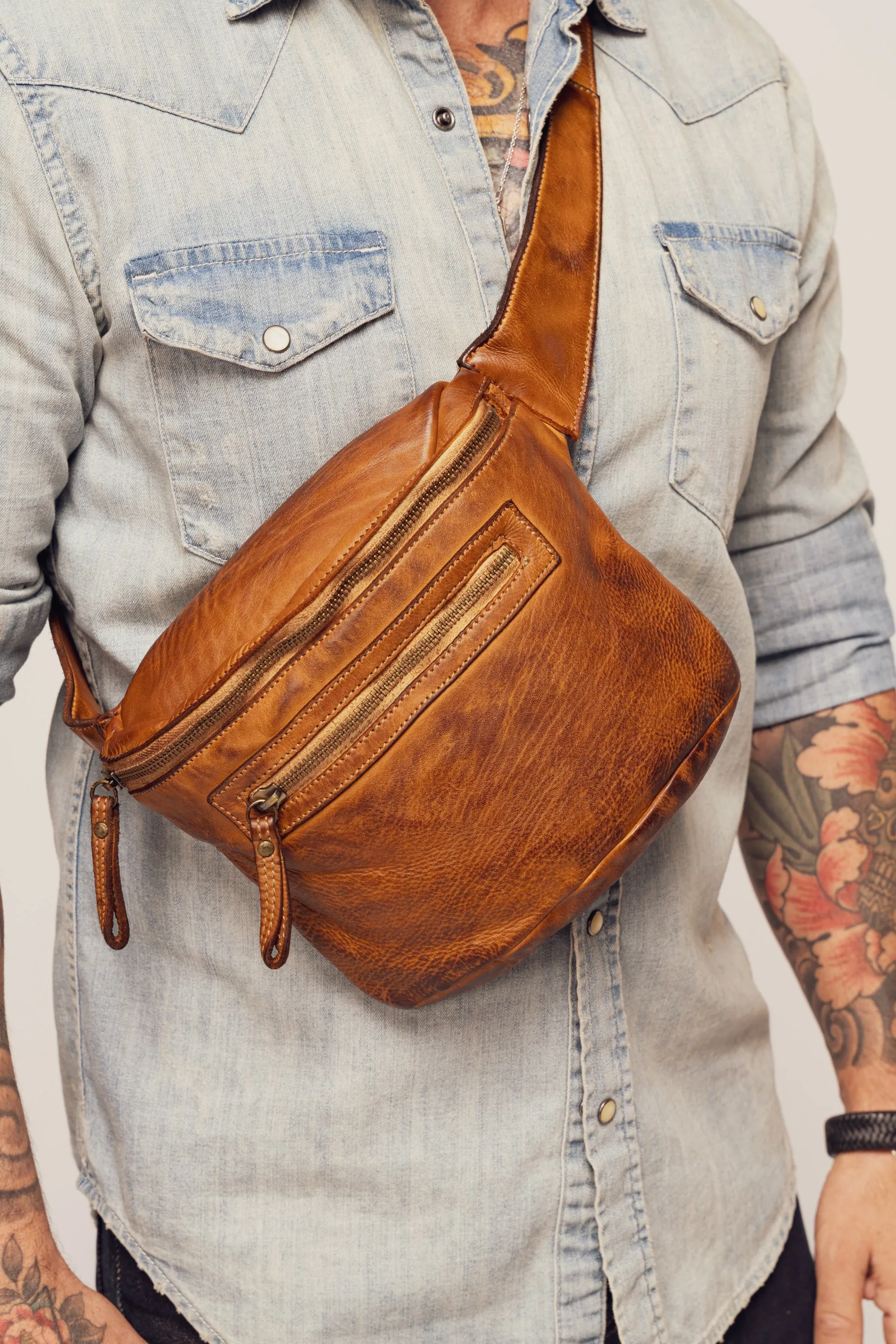 Rider Crossbody Sling Bag - Cognac Rocks - MENS - CANADA
