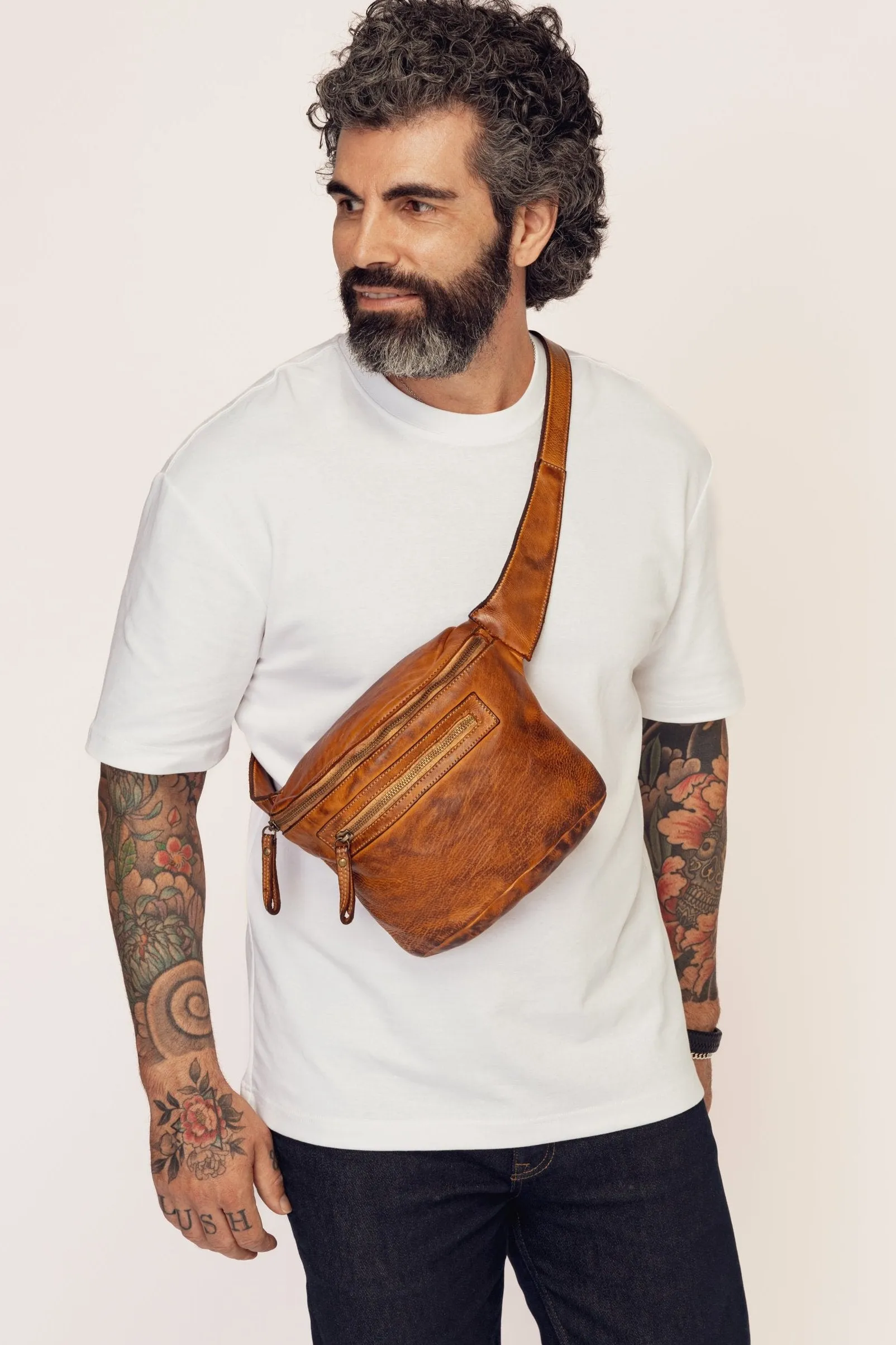Rider Crossbody Sling Bag - Cognac Rocks - MENS - CANADA