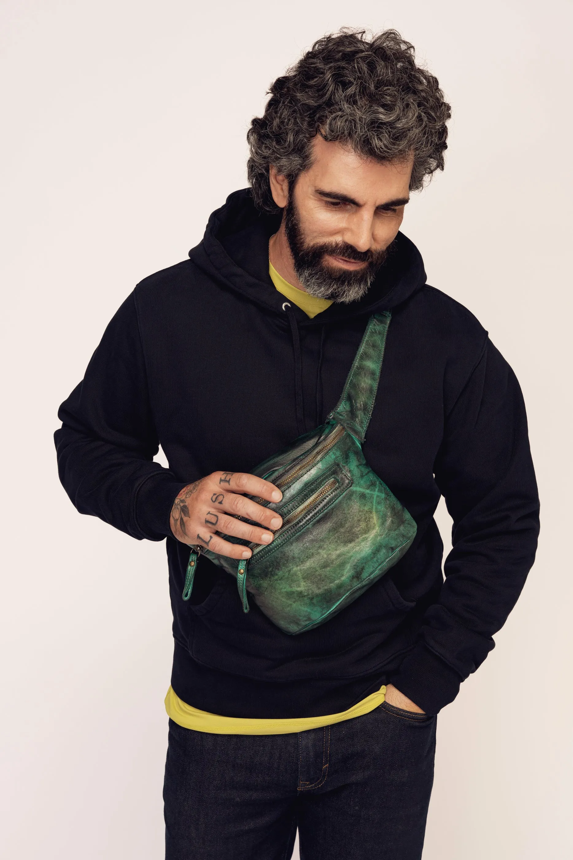 Rider Crossbody Sling Bag - Gold Green