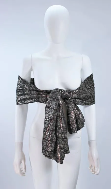 RON LEAL Metallic Ensemble with Scarf and Wrap Size 6-8