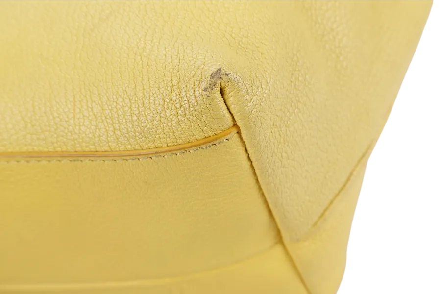SALVATORE FERRAGAMO MIKA CONVERTIBLE TOTE BAG LARGE YELLOW LEATHER GOLD HARDWARE WITH DUST COVER