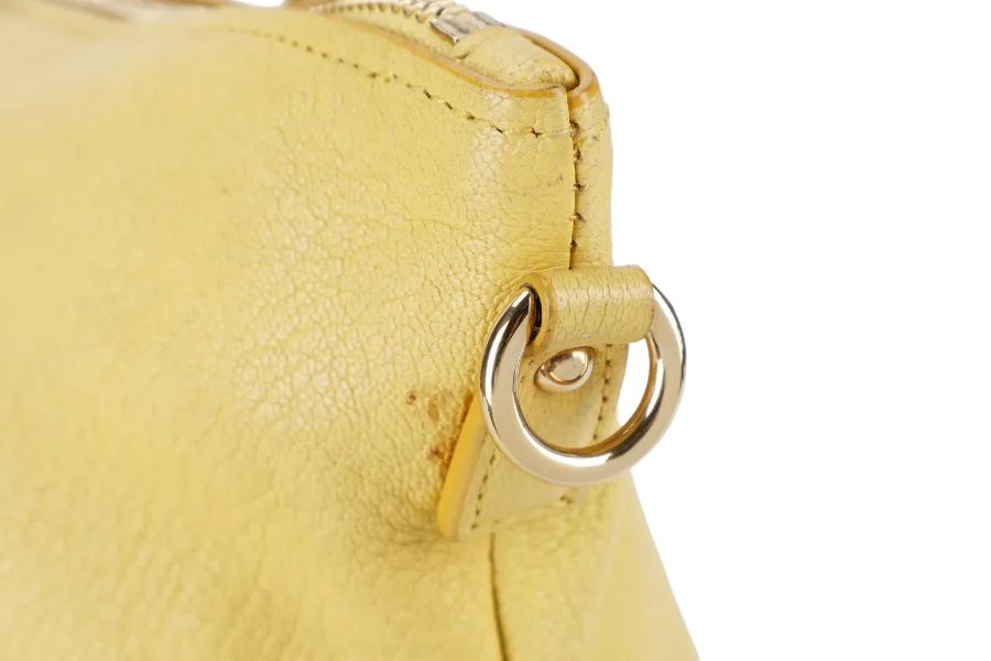 SALVATORE FERRAGAMO MIKA CONVERTIBLE TOTE BAG LARGE YELLOW LEATHER GOLD HARDWARE WITH DUST COVER