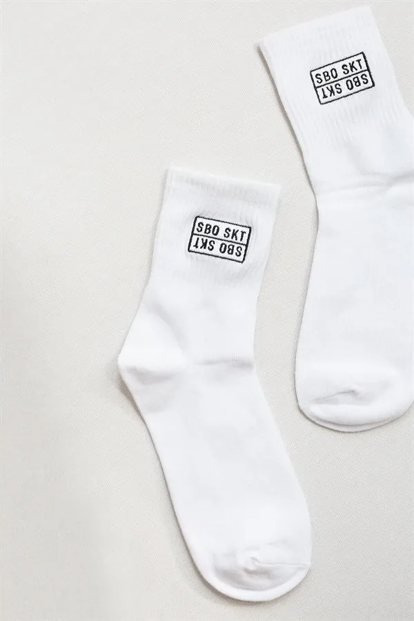 SBO Crew Socks - White