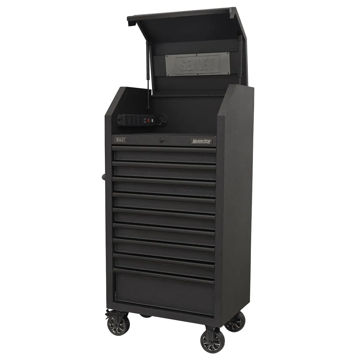 Sealey Superline Pro Tower Cabinet 9 Drawer 690mm with Soft Close Drawers & Power Strip