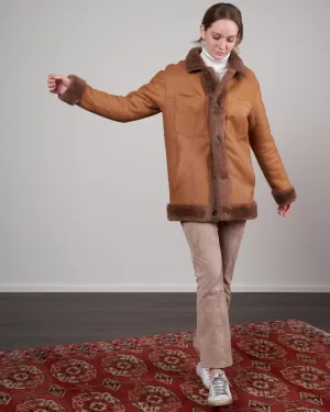 shearling jacket - praline