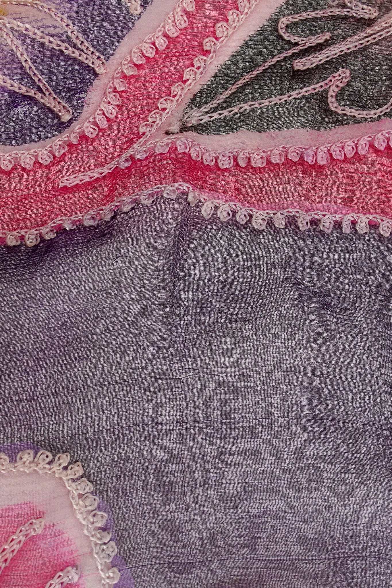 Silk Chiffon Floral Embroidered Indian Dress