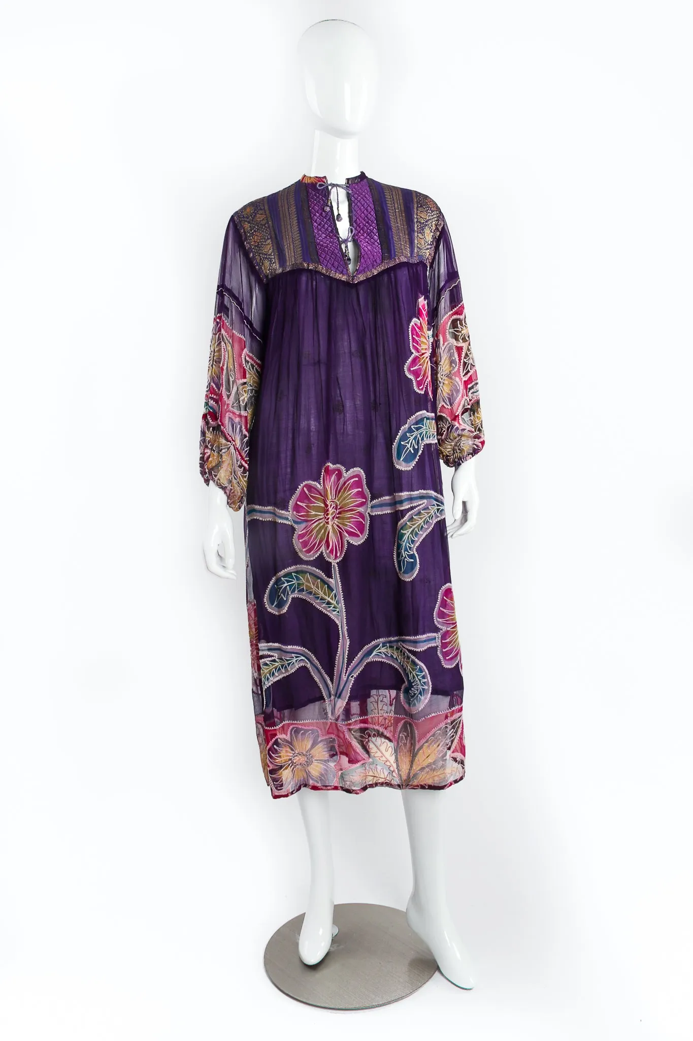 Silk Chiffon Floral Embroidered Indian Dress