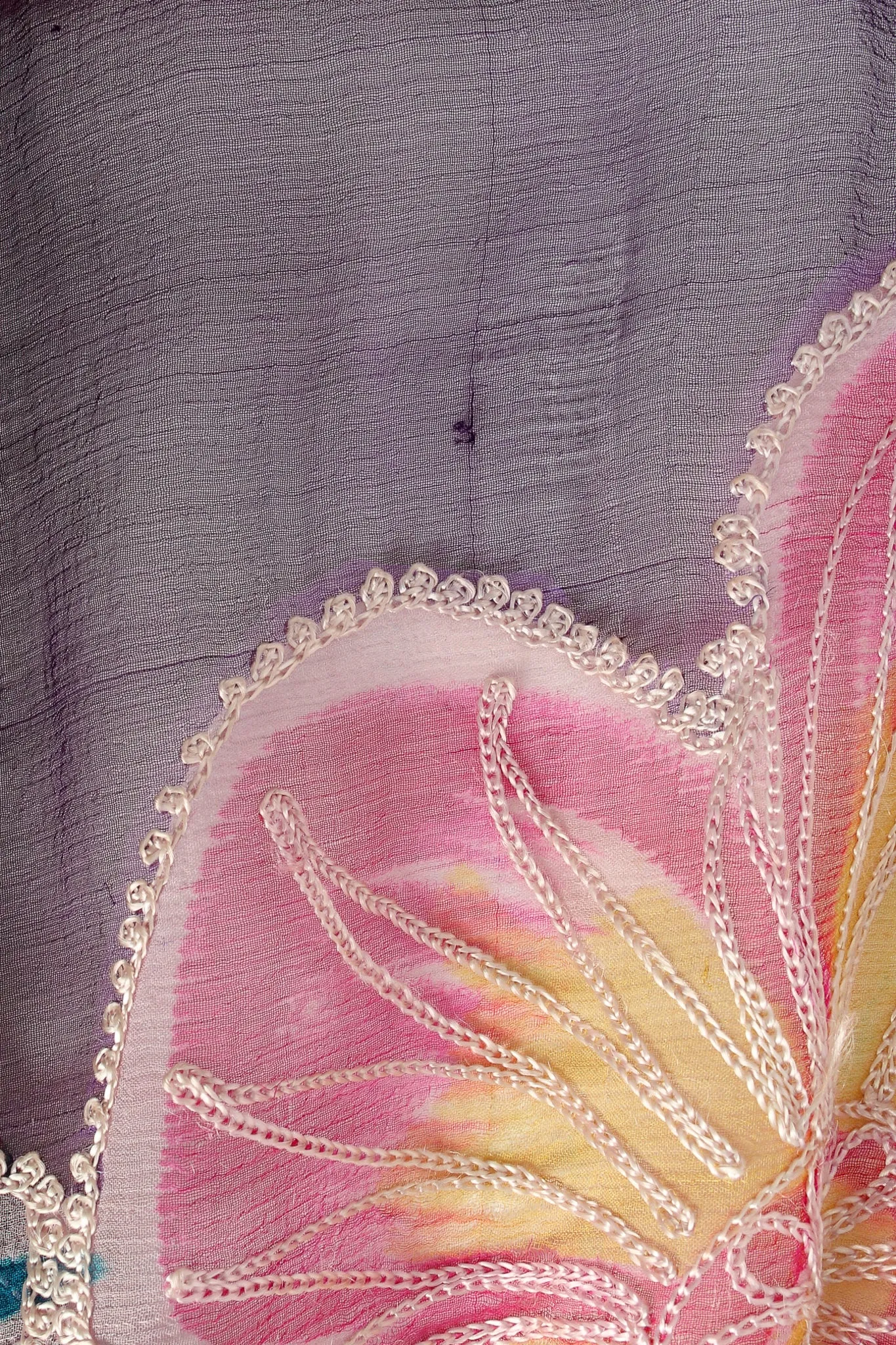 Silk Chiffon Floral Embroidered Indian Dress