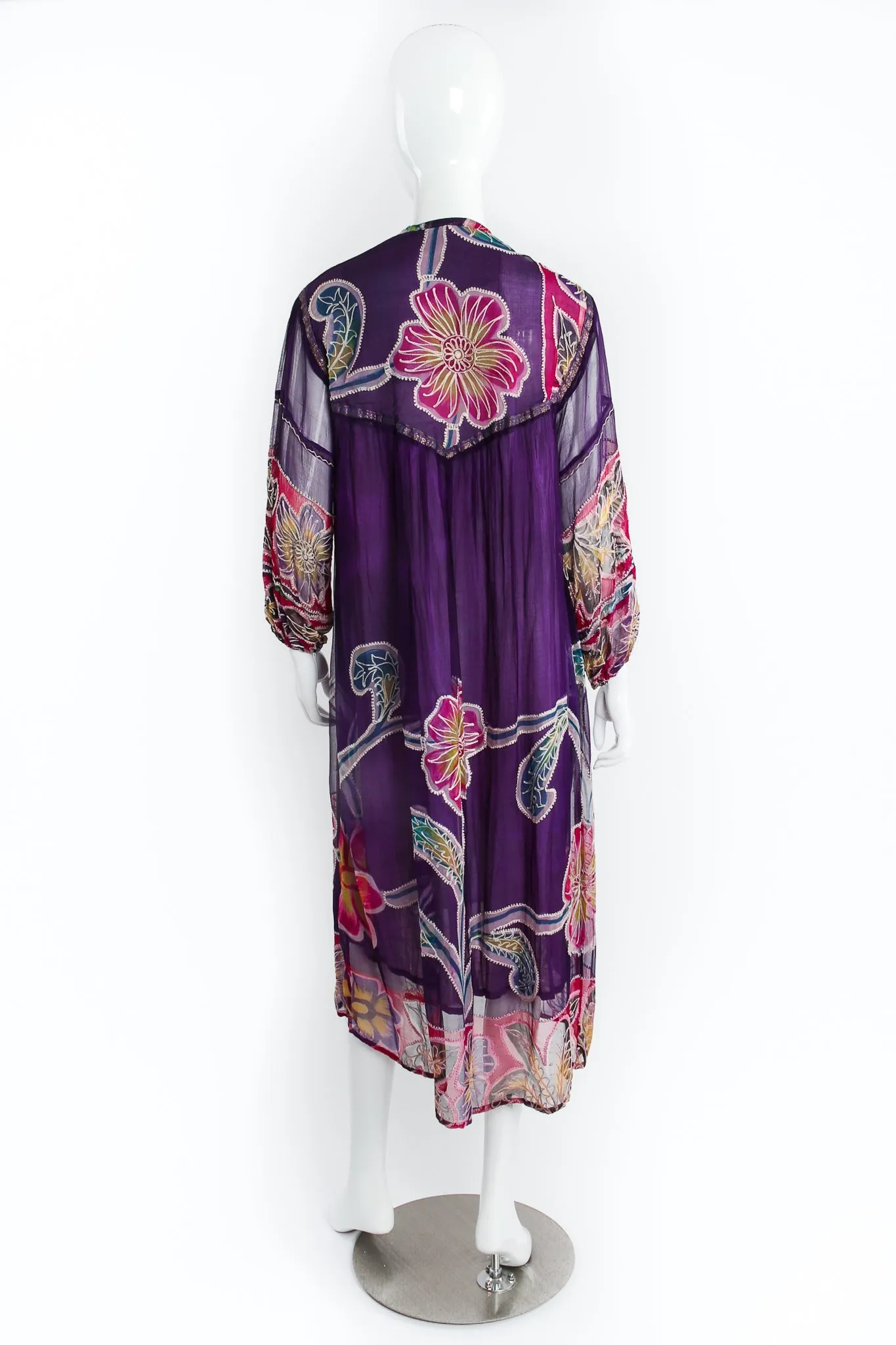 Silk Chiffon Floral Embroidered Indian Dress