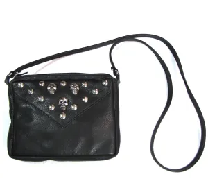 SK49  Soft Studded Crossbody Bag w/ Skulls