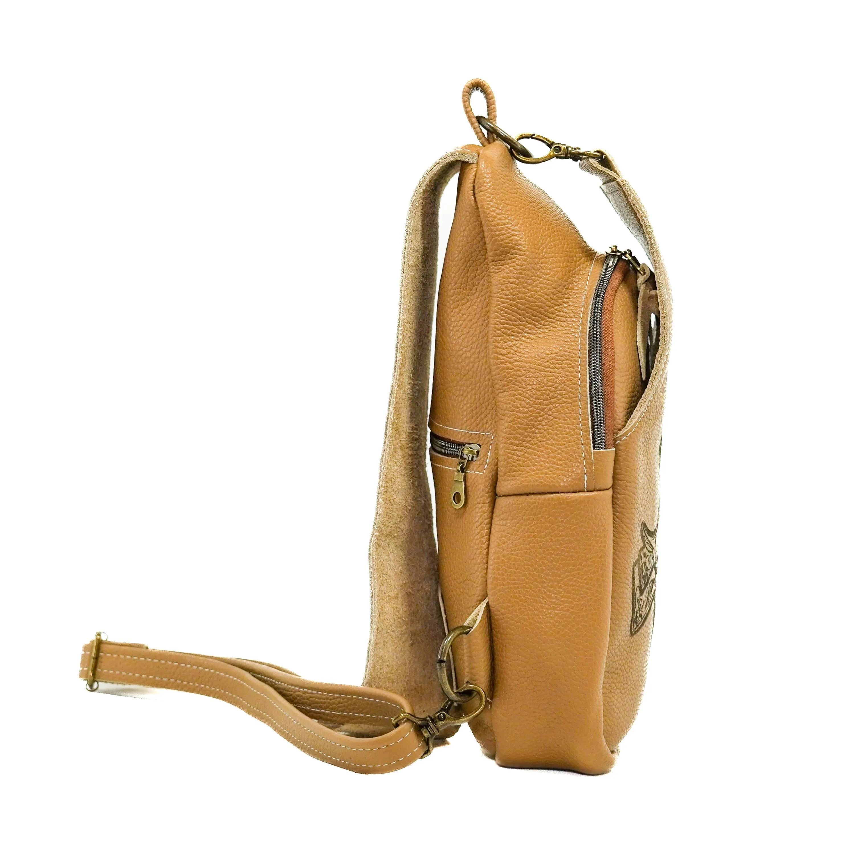 Sling Bag - Latte Leather w/ Engraving