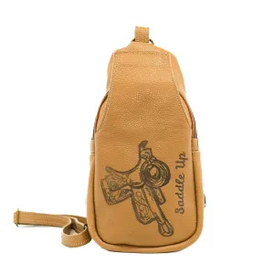 Sling Bag - Latte Leather w/ Engraving