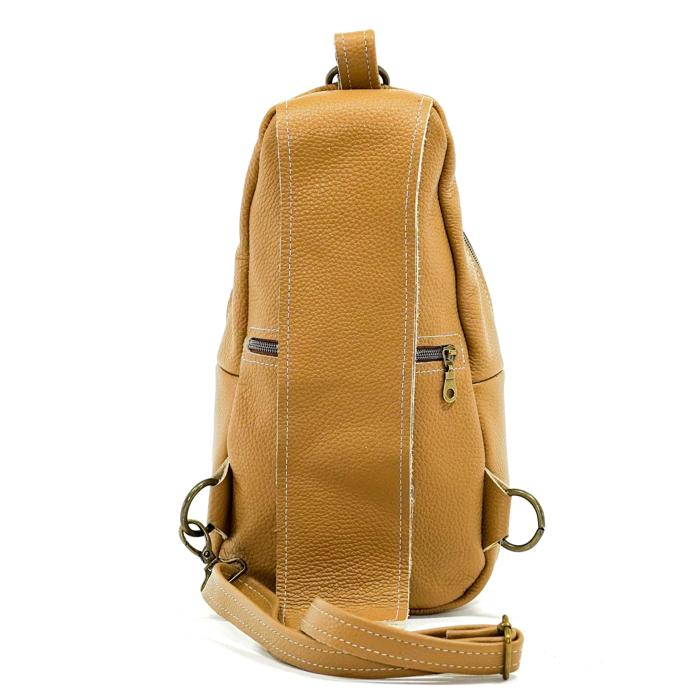 Sling Bag - Latte Leather w/ Engraving