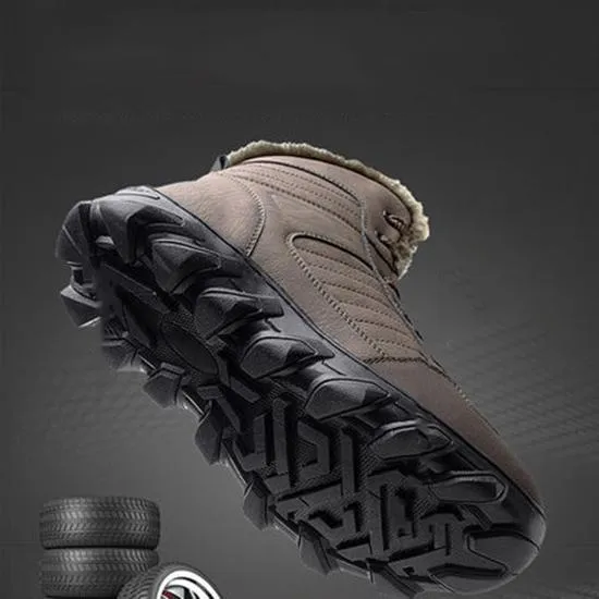 Snow Boots Men's Winter Warm Thick PlushShoes Waterproof Outdoor Men's Cotton Boots Size 38-48