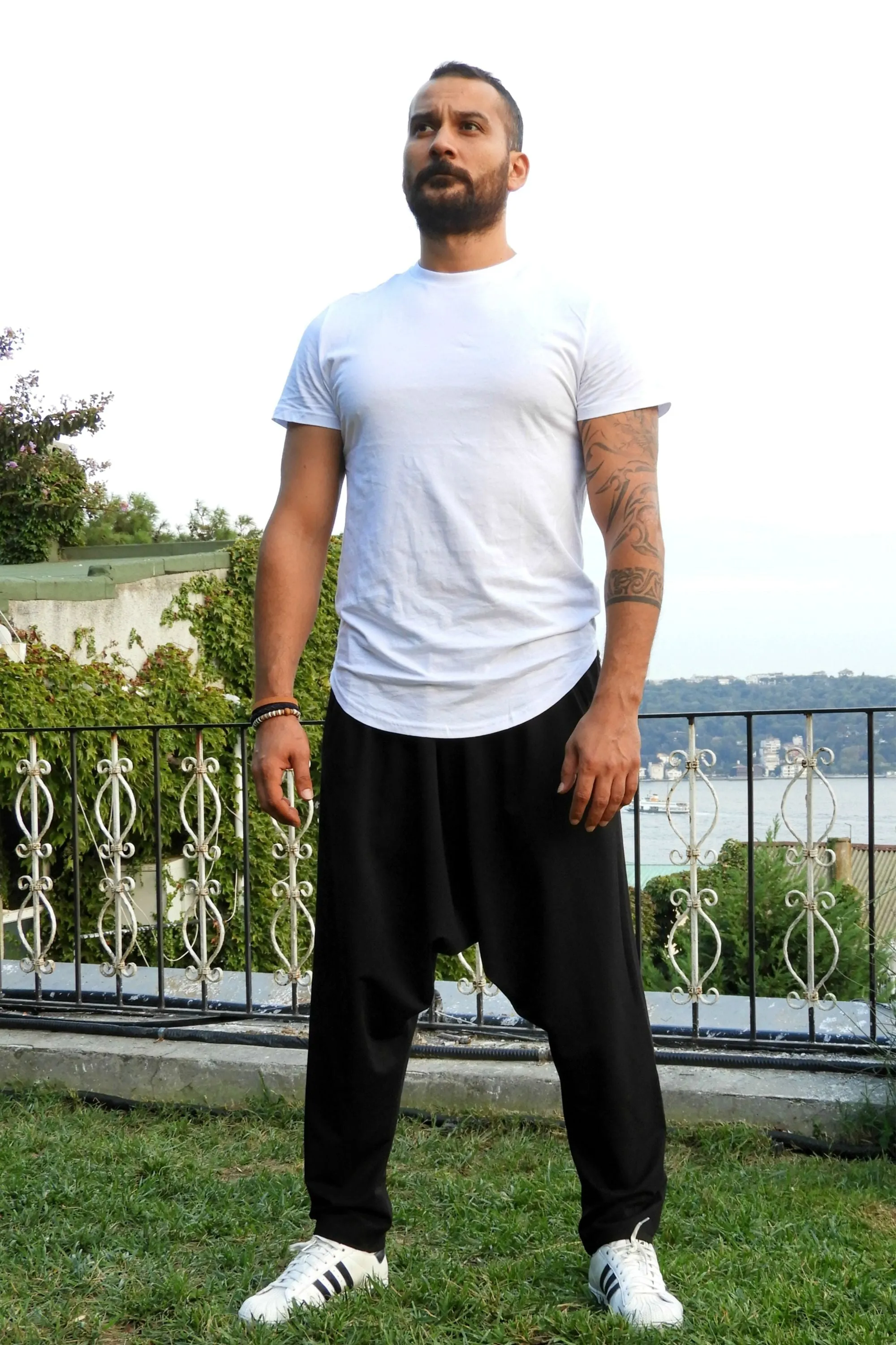 SNOW Men's Harem Pants For Winter (Black, Green)