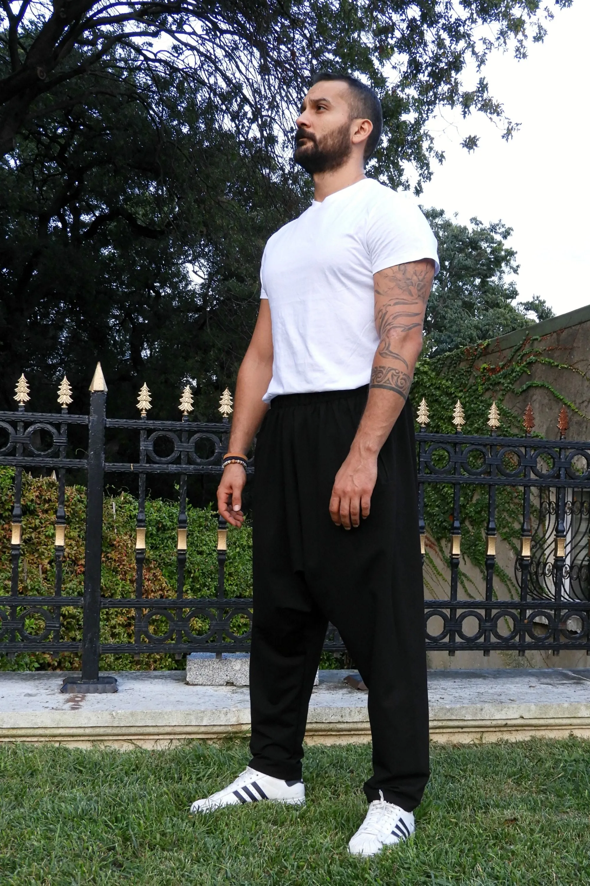SNOW Men's Harem Pants For Winter (Black, Green)
