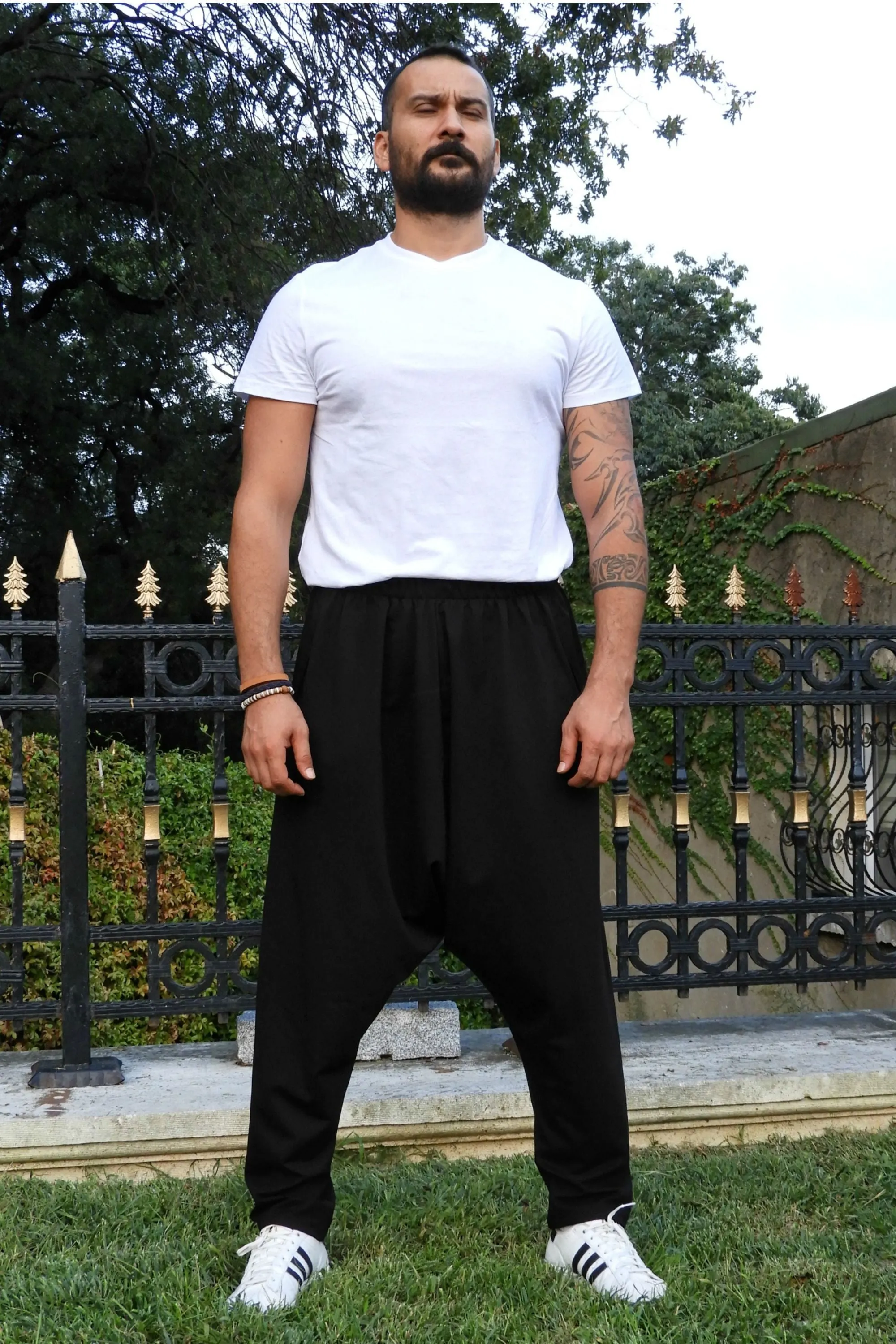 SNOW Men's Harem Pants For Winter (Black, Green)