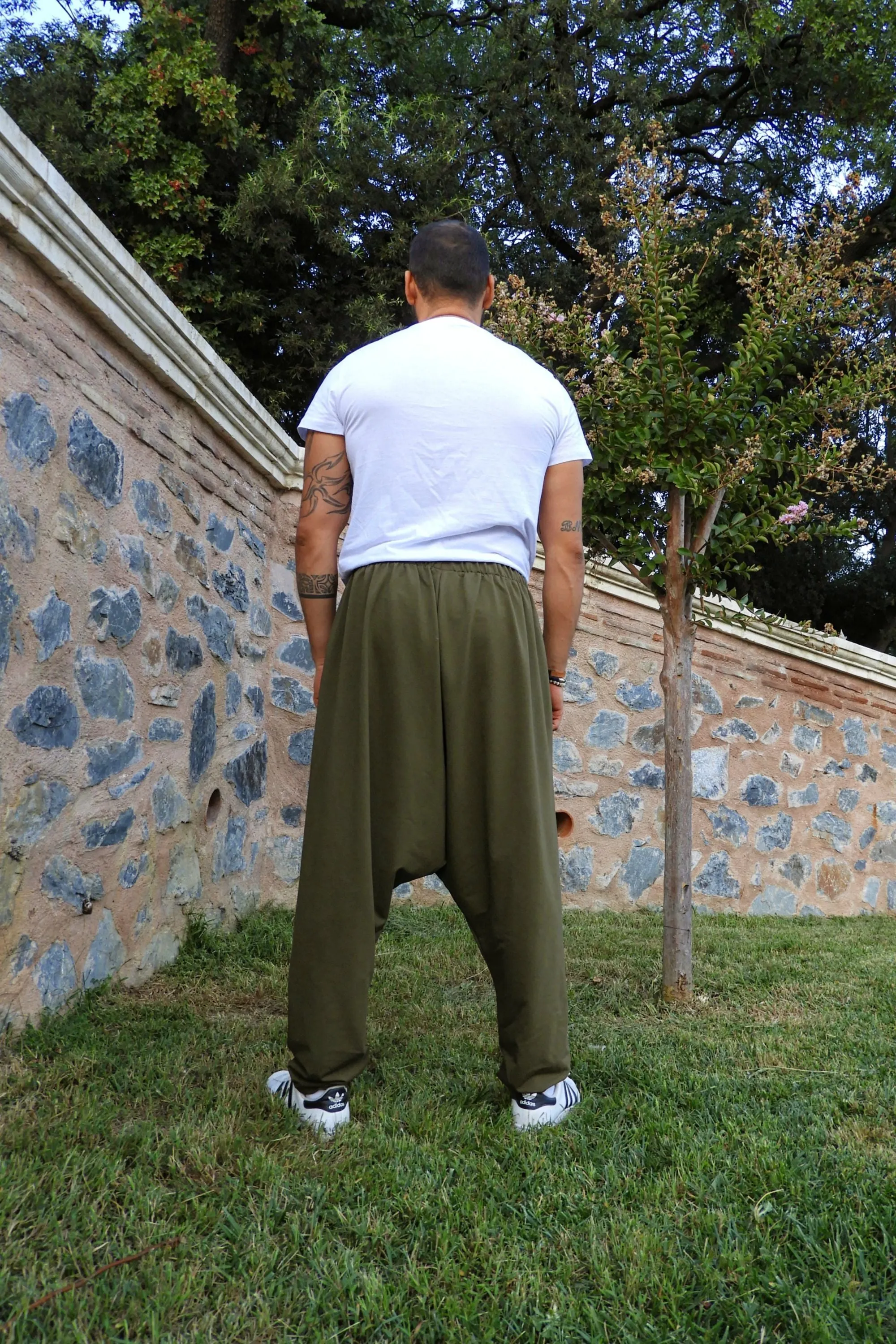 SNOW Men's Harem Pants For Winter (Black, Green)