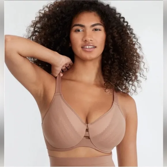 SPANX Low Profile Illusion Lace Minimizer Bra Cafe au Lait 40D