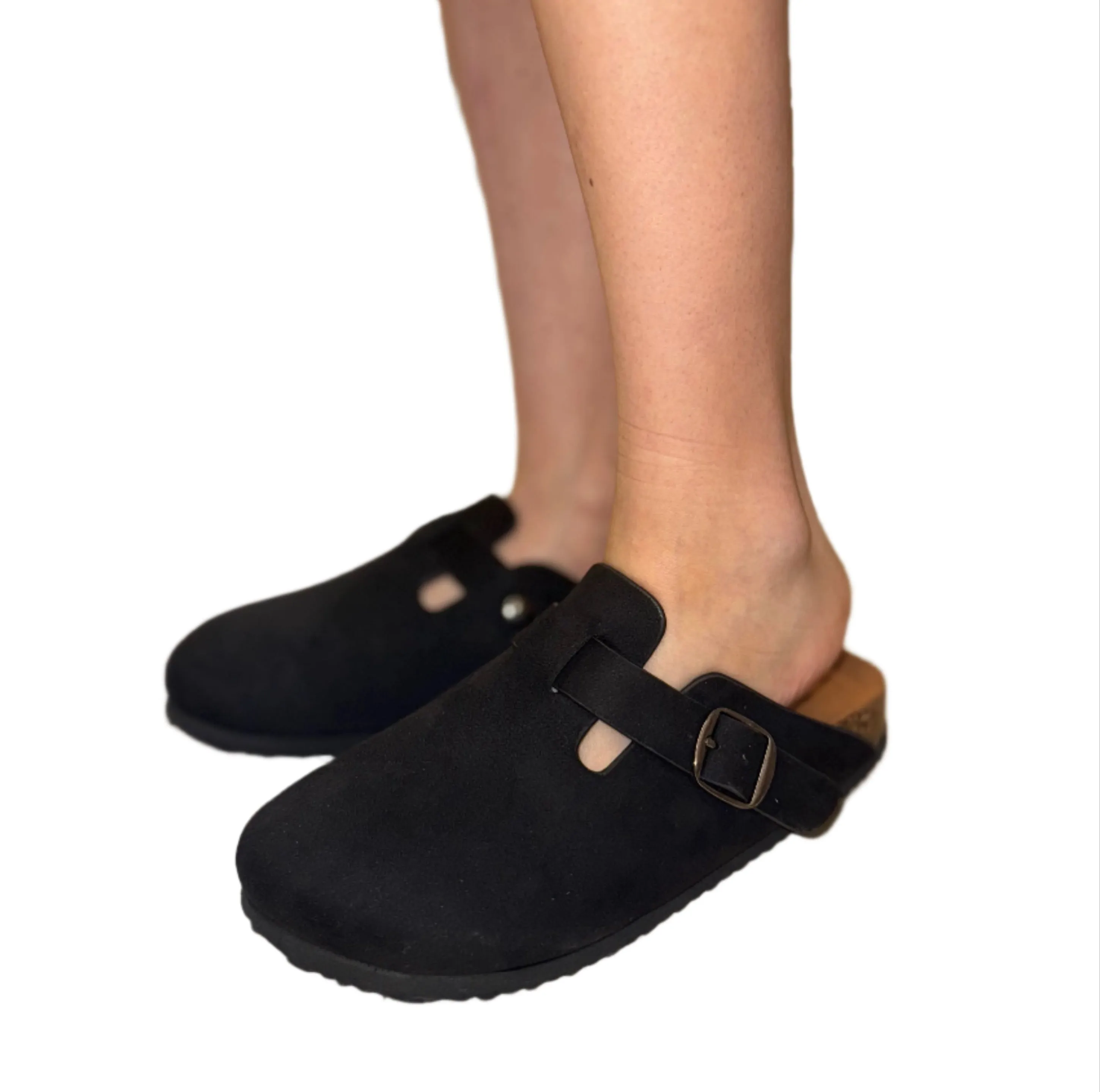 SUEDE SLIDE WITH BUCKLE DETAIL REGIS