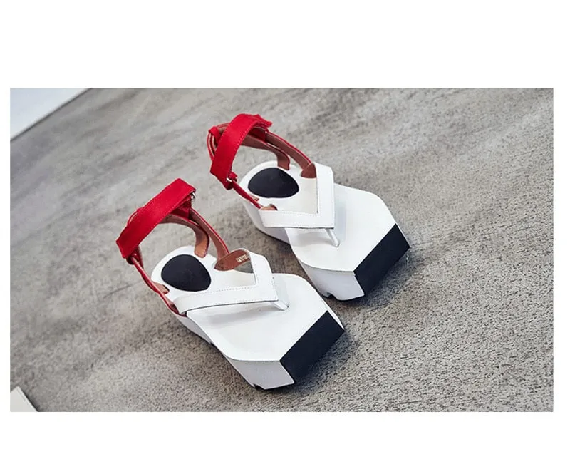 Summer Women Casual Sandals Female 6CM Platform Creepers Flip Flops Flat Beach Shoes Woman Gladiator Wedges Plus Size