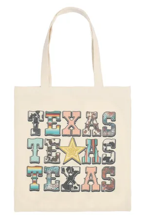TEXAS MINIMALIST PRINT TOTE BAG