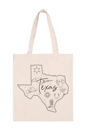 TEXAS PRINT MINIMALIST FASHION TOTE BAG