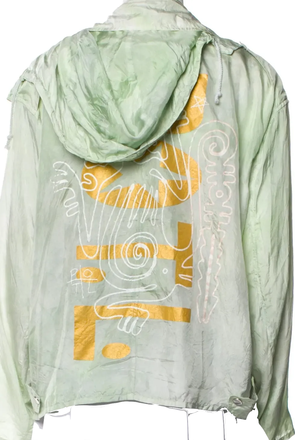 The People Of The Labyrinths Amsterdam Light Green Wash Silk Jacket