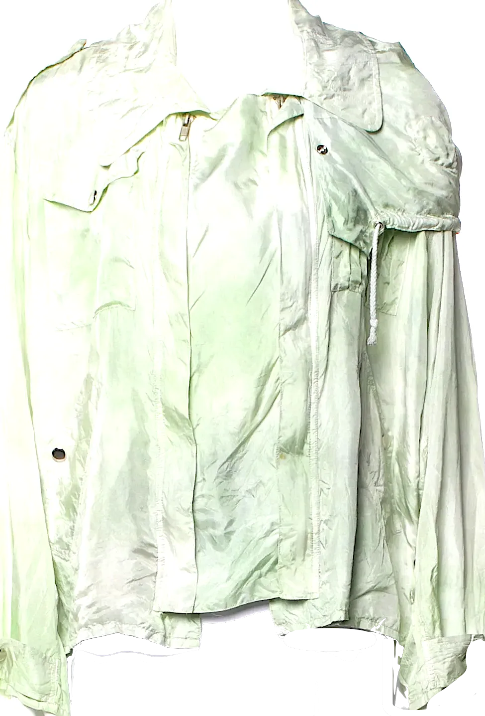 The People Of The Labyrinths Amsterdam Light Green Wash Silk Jacket