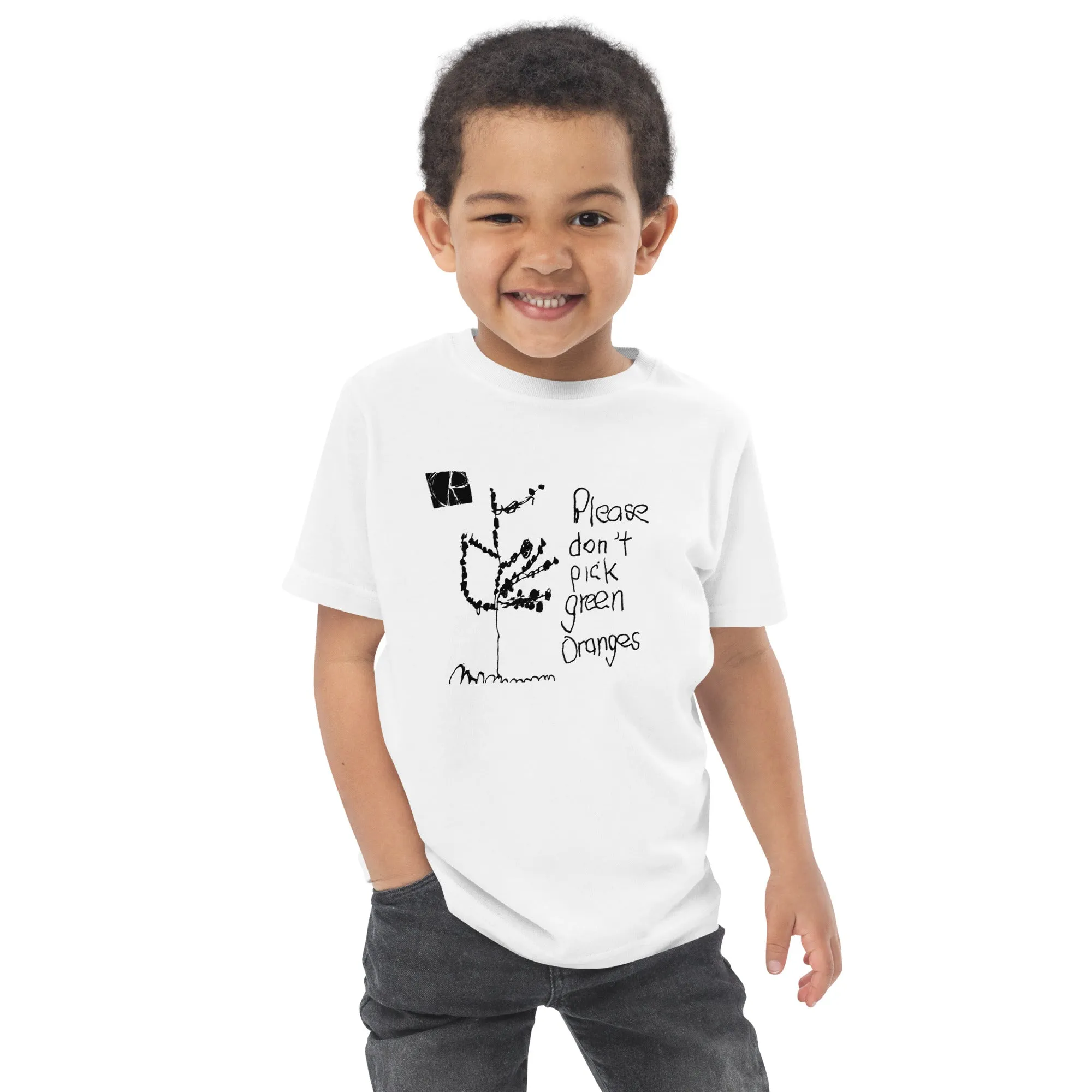 Toddler Jersey T-Shirt Don't Pick Green Oranges