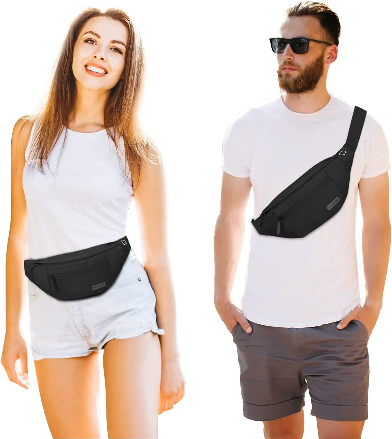 Travel Wallet Crossbody Fanny Pack with 4 - Zipper Pockets