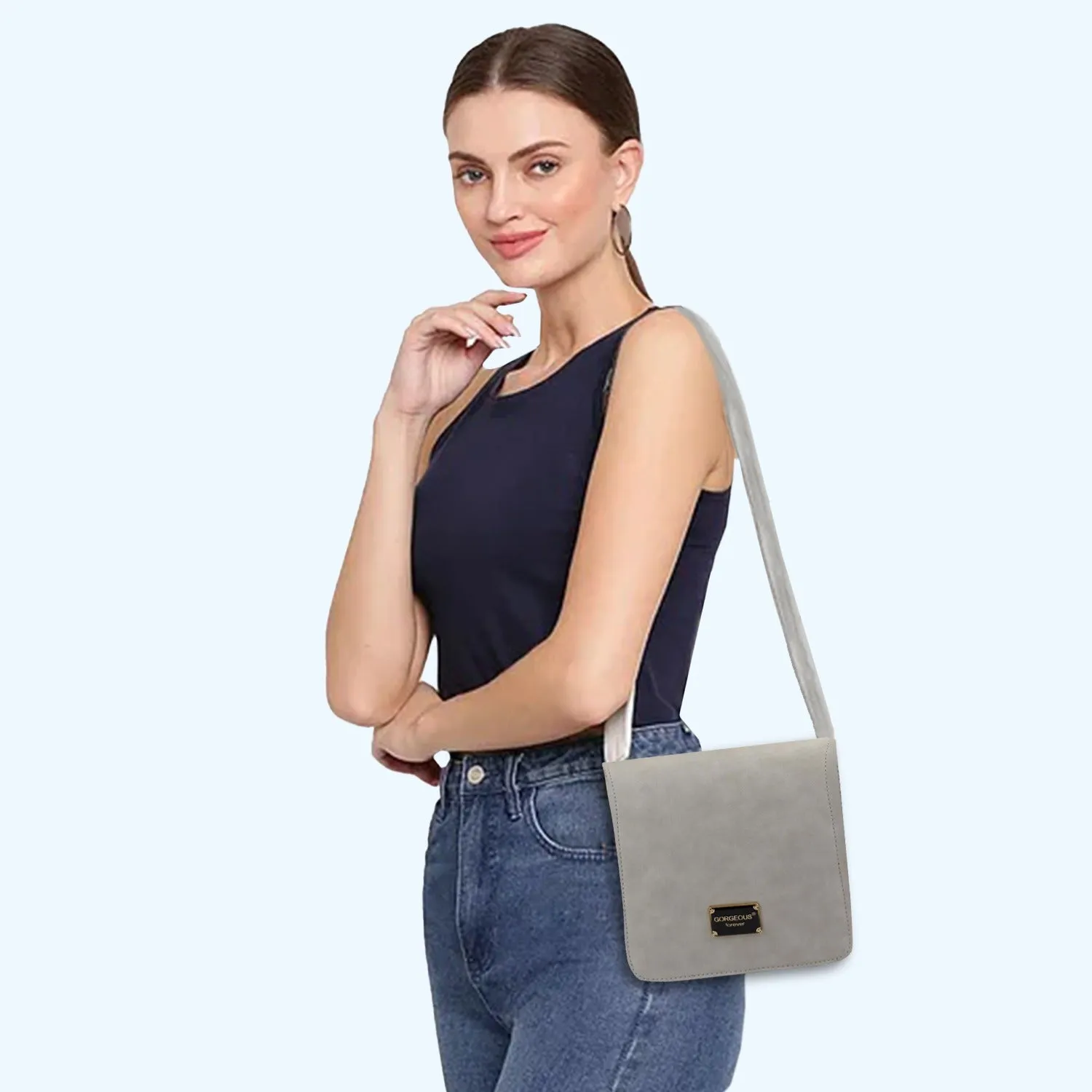 Trendy Grey Women's Sling Bag – Travel-Ready & Stylish