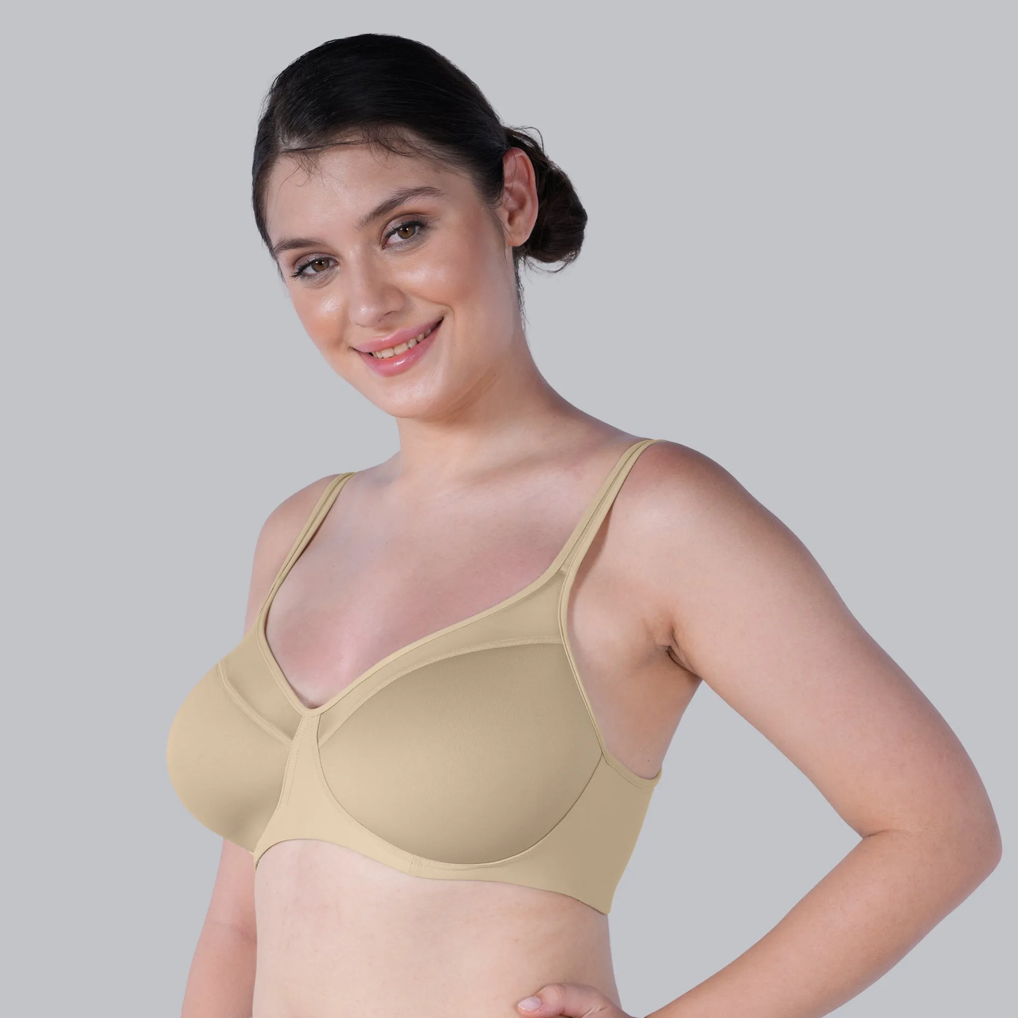 Ultra-Lightly Padded Non Wired Full Coverage Bra with Spacer Cups