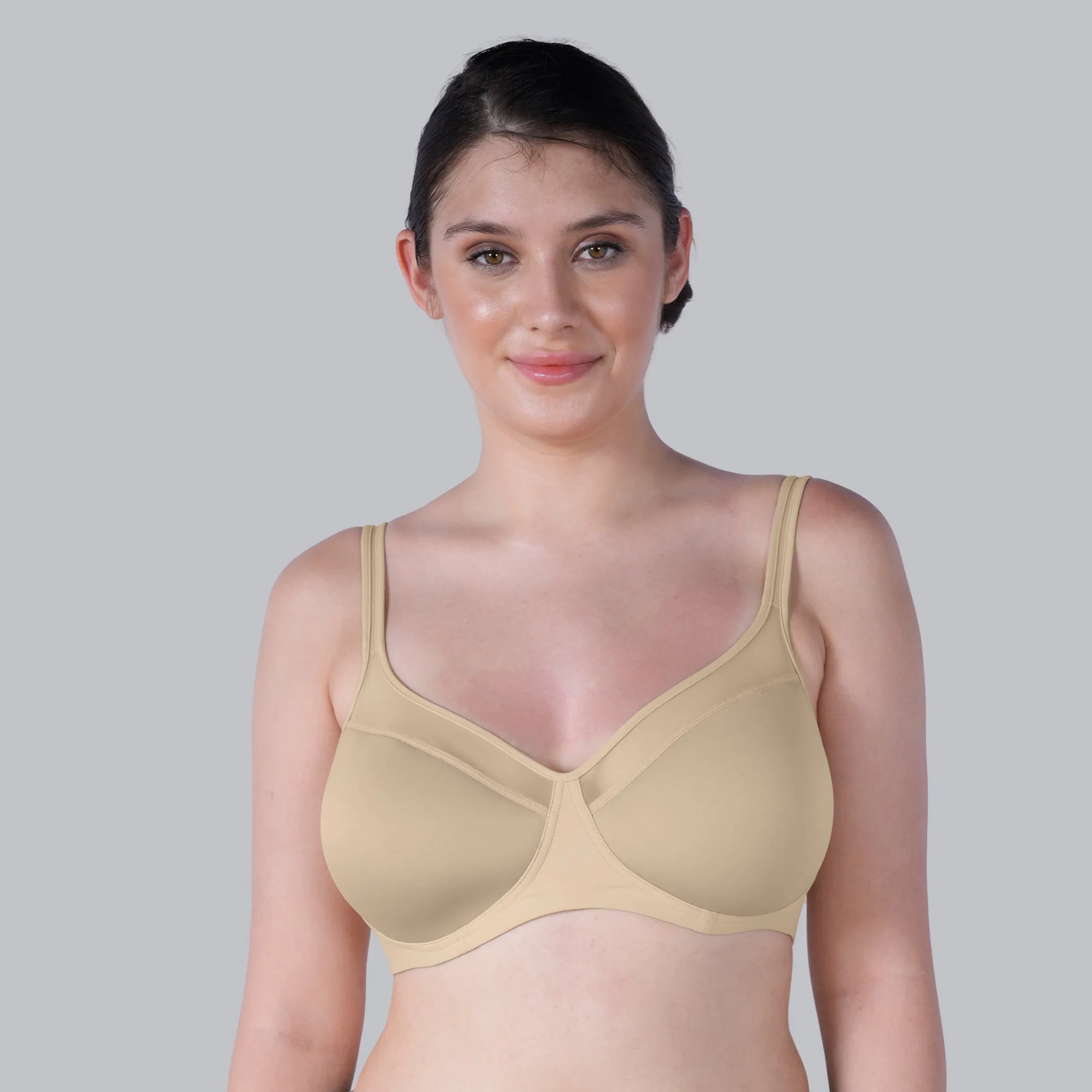 Ultra-Lightly Padded Non Wired Full Coverage Bra with Spacer Cups