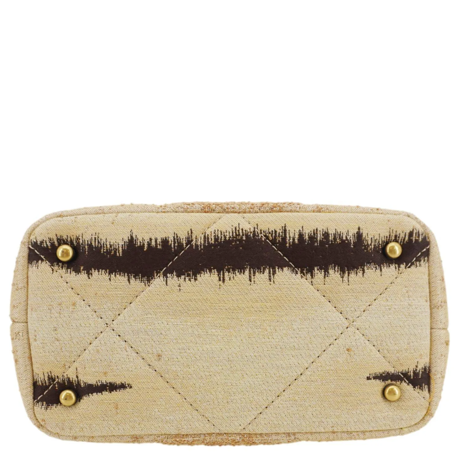 VALENTINO Roman Stud Vintage Tiger Print Top Handle Shoulder Bag Sand Gold