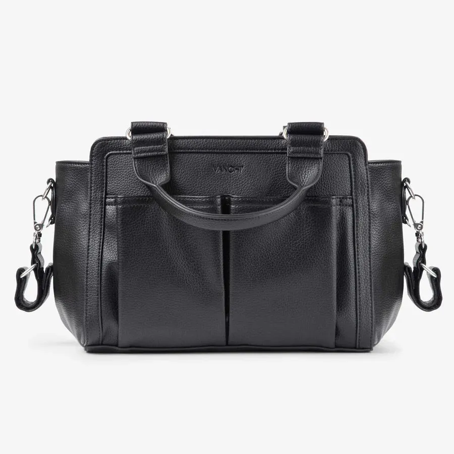 Vanchi Amelia Convertible Nappy Bag/ Pram Caddy - Black
