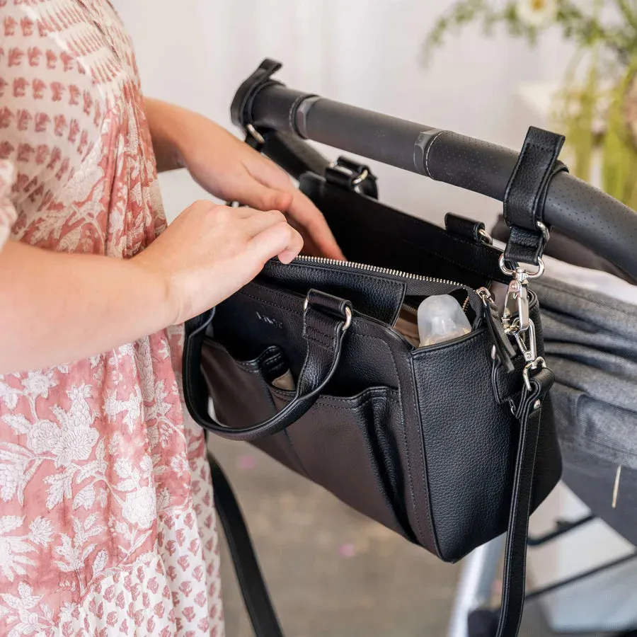 Vanchi Amelia Convertible Nappy Bag/ Pram Caddy - Black