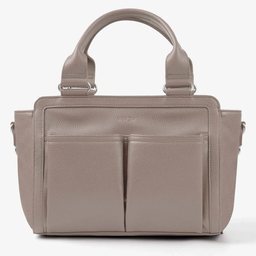 Vanchi Amelia Convertible Nappy Bag/ Pram Caddy - Stone