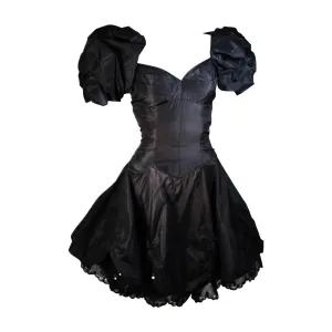 VICKY TIEL Black Sequin Lace Silk Cocktail Dress Size Small