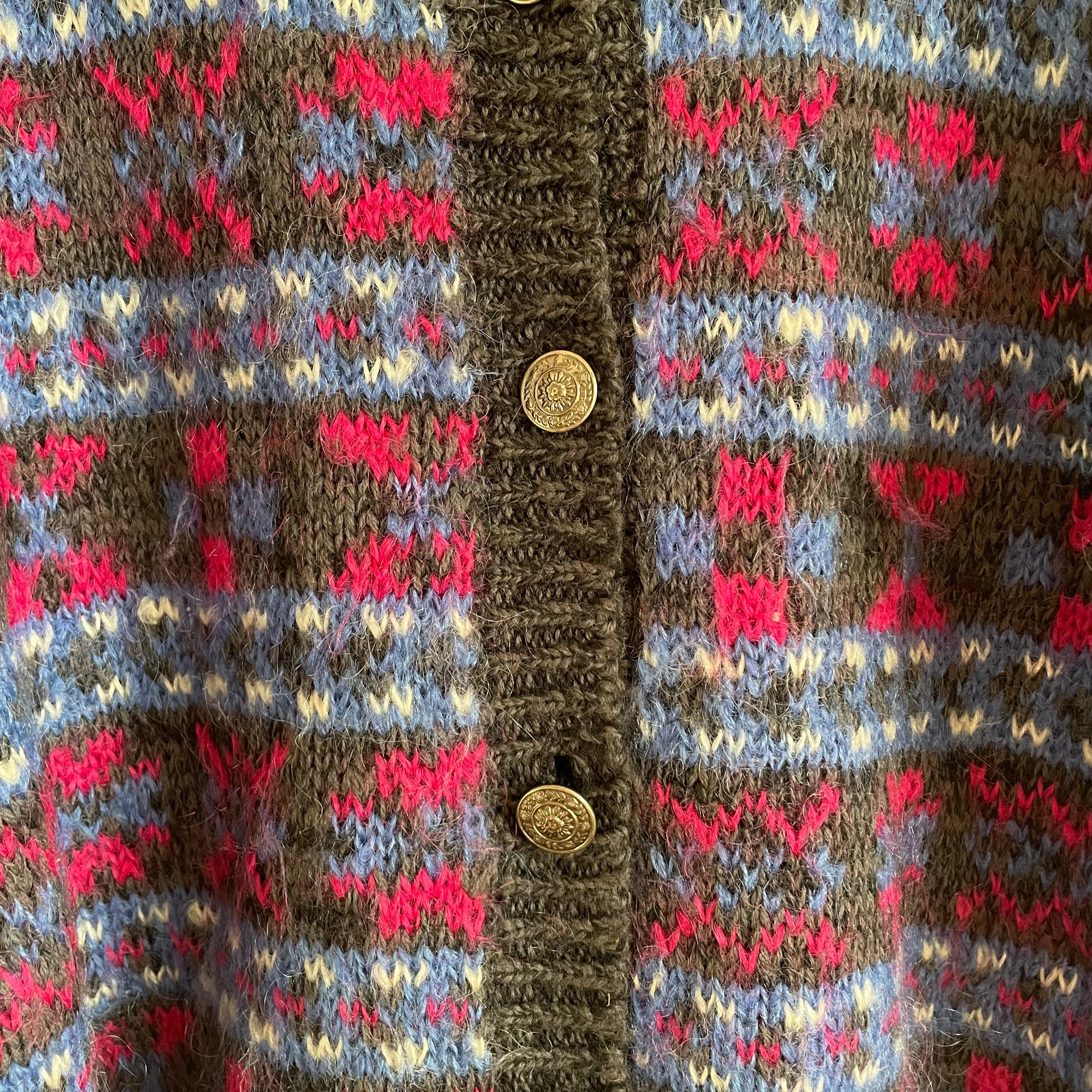 Vintage 1990s Mohair Wool Button Front Sweater // Size Medium