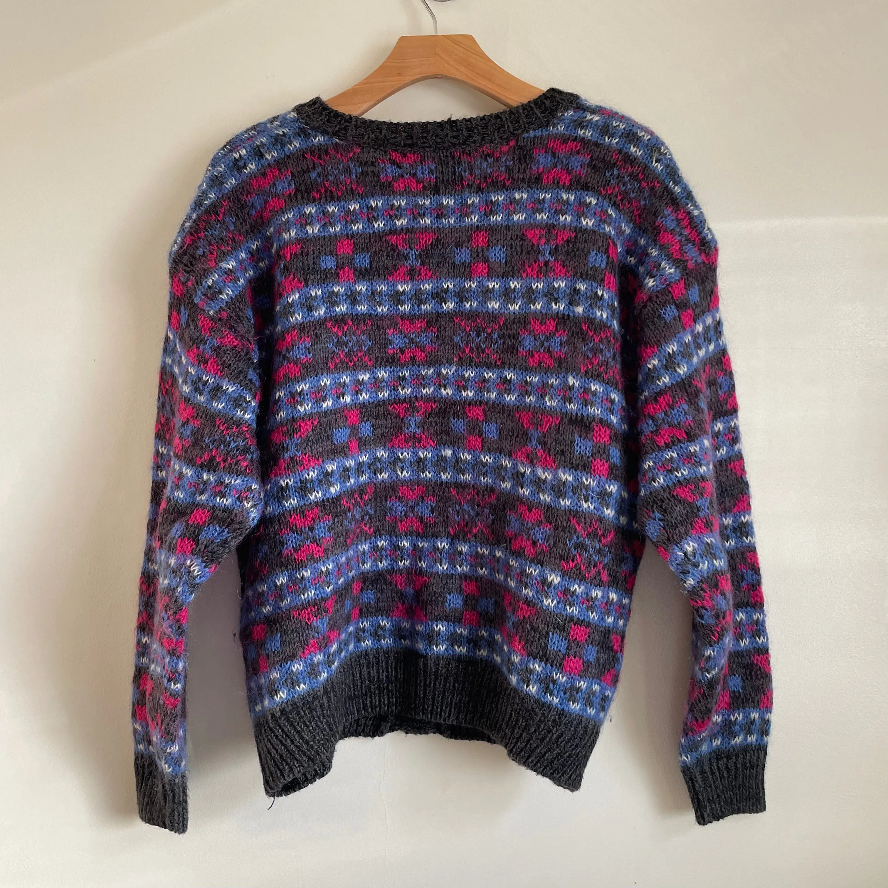 Vintage 1990s Mohair Wool Button Front Sweater // Size Medium