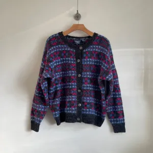 Vintage 1990s Mohair Wool Button Front Sweater // Size Medium